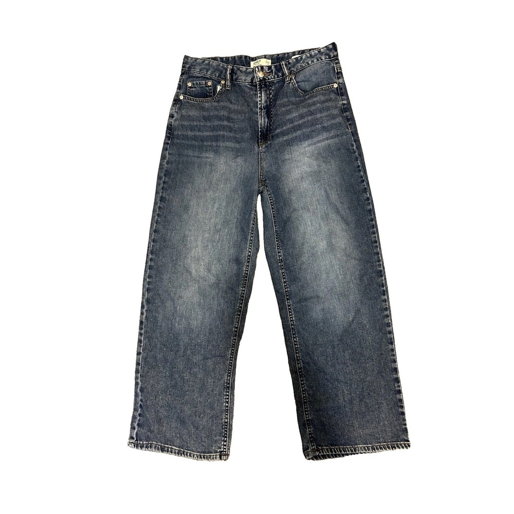 OAT New York Cloud Luxe Denim Jeans Size 8/29 High Waist Wide Leg Cropped